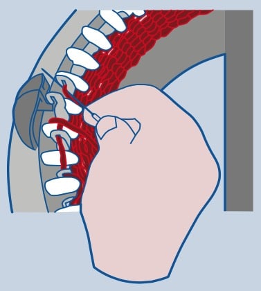 Illustration eines Handarbeiters, der an einer Strickmühle arbeitet, für einen Lampenschirm mit Fokus auf Handarbeit und kreative Dekoration.