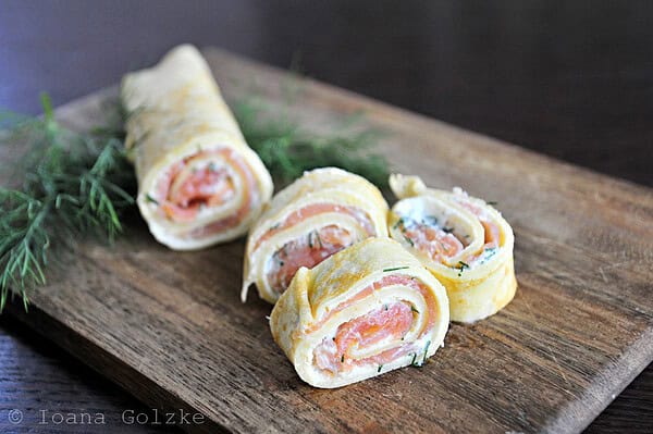 Dreierlei herzhafte Pfannkuchenröllchen
