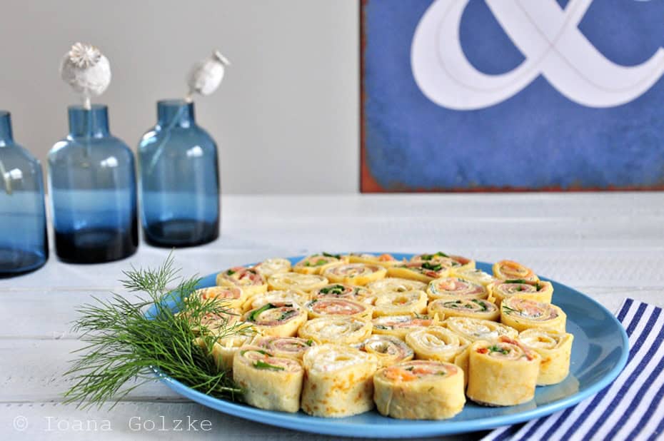 Dreierlei herzhafte Pfannkuchenröllchen