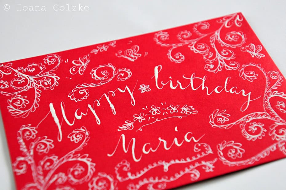 Was Schreibt Man Auf Den Umschlag Einer Geburtstagskarte Lettering: Geburtstagskarte, Umschlag und Geschenk