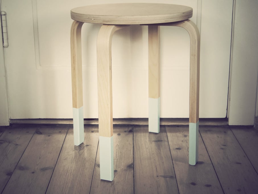 Pastell & Holz: Hocker-Upcycling in Mint - HANDMADE Kultur