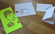 Glückwunschkarten aus alten Zeitschriften & Passepartout für den passenden Ausschnitt