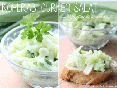 {Rezept} Kohlrabi-Gurken-Salat mit Joghurtdressing