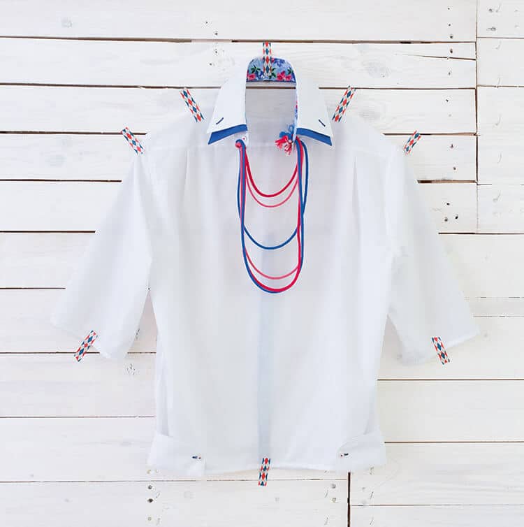 Bluse aus weissem Herrenhemd