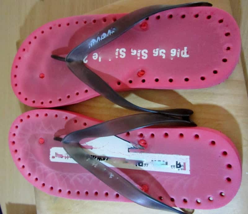 Flip-Flops umfunktioniert und Hütten-/Hausschuhe draus gemacht