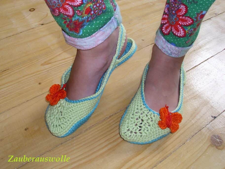 Häkelanleitung Sommerslipper, Gr. 32-43