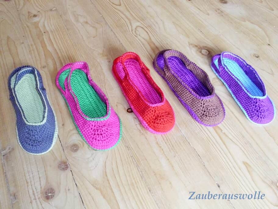 Häkelanleitung Sommerslipper, Gr. 32-43