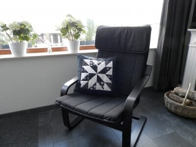 Patchwork Sternkissen - Lone Star black and white