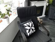Patchwork Sternkissen – Lone Star black and white