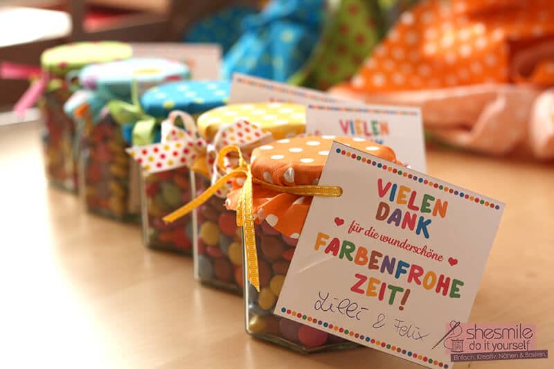 Abschiedsgeschenk „Farbenfrohe Zeit“ (Kostenlose Bastelanleitung und Druckvorlage)