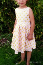 Mädchenkleid in gold und rosa