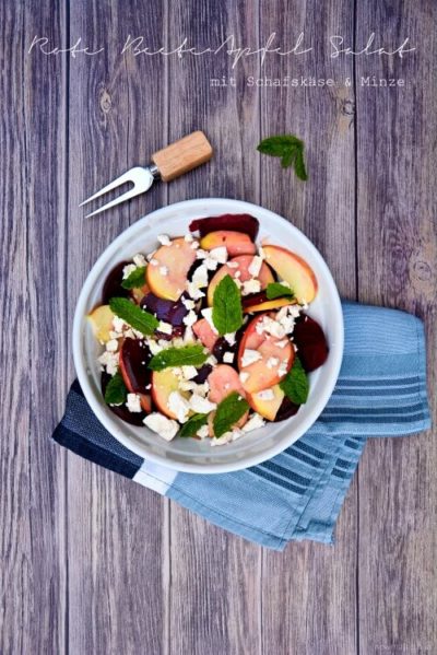 Rote Bete-Apfel Salat mit Schafskäse und Minze – Sommersalatliebling