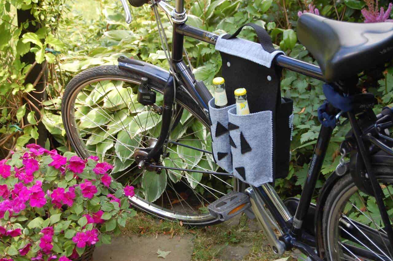 Fahrradtasche für 4 Flaschen aus Filz mit Anleitung