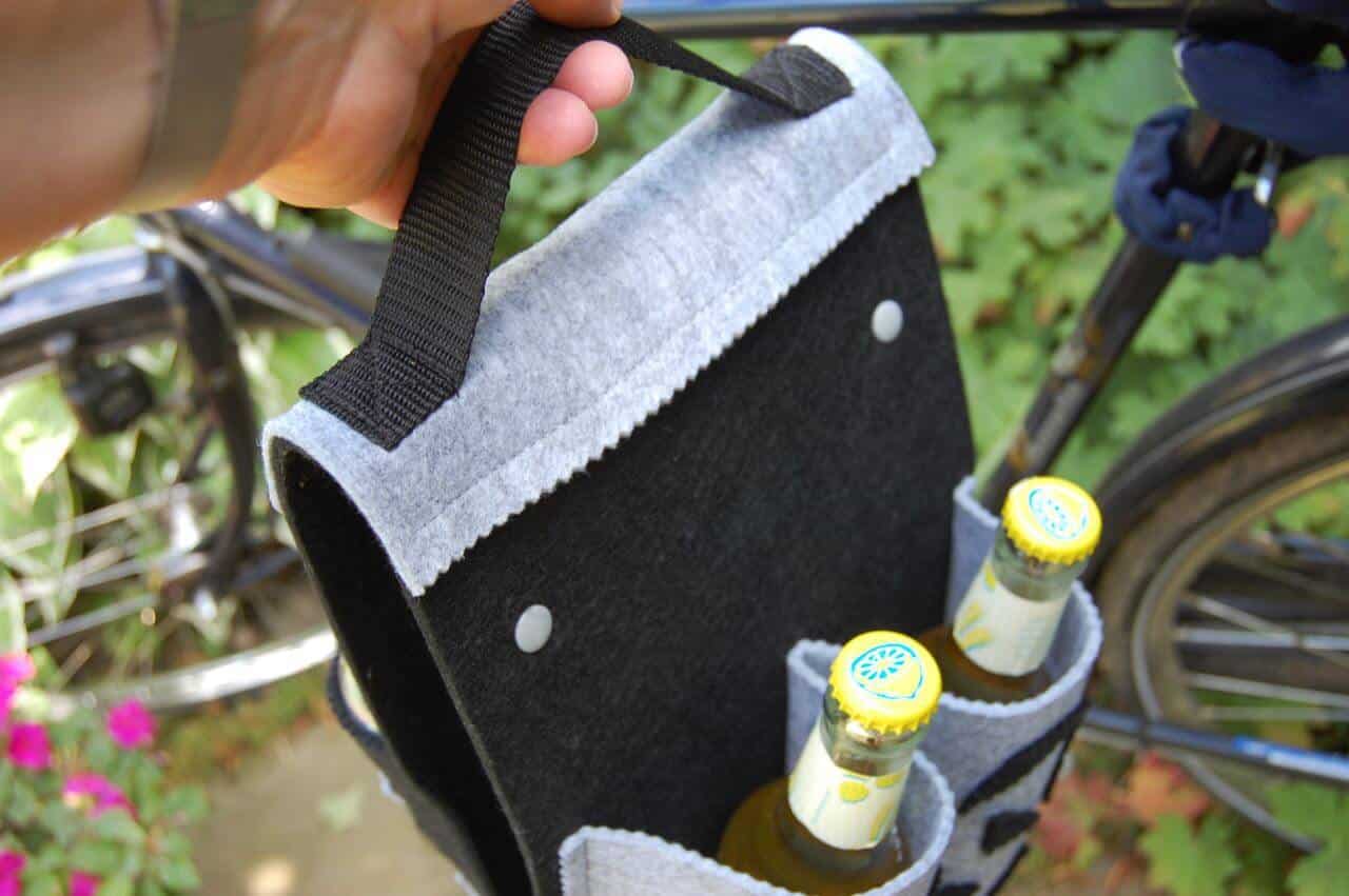 Fahrradtasche für 4 Flaschen aus Filz mit Anleitung