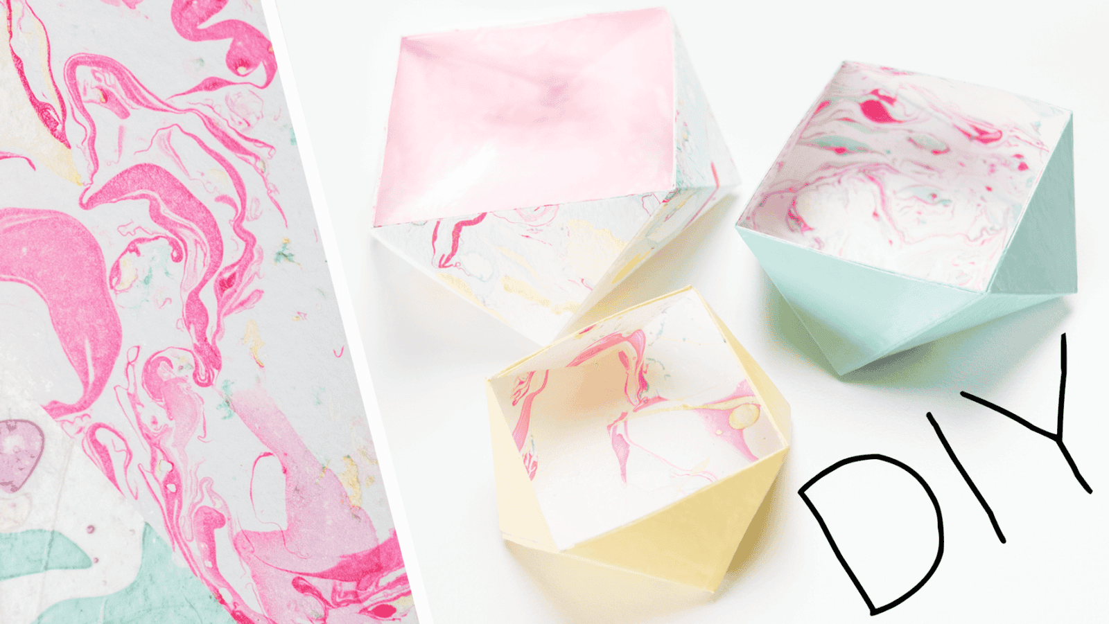 Quick DIY – marmorierte Aufbewahrungsboxen