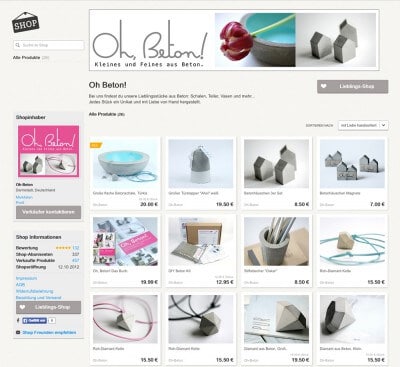 Oh-Beton - Einzigartige Produkte ab € 5.00