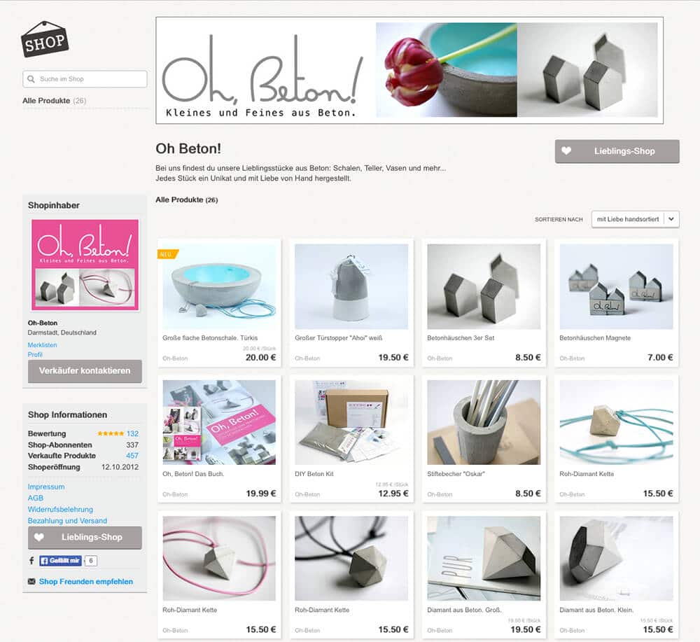 Oh-Beton – Einzigartige Produkte ab € 5.00