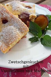 Zwetschgenkuchen mit Vanilletraum und Marzipan