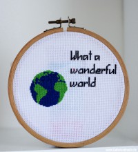 Stickbild Globus: "What a wonderful world"