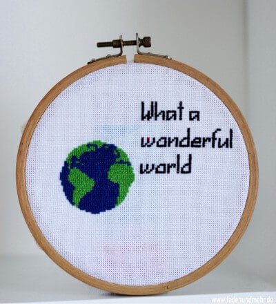 Stickbild Globus: "What a wonderful world"