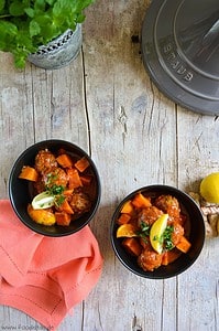 Kefta-Tajine mit Süßkartoffeln und Zitrone