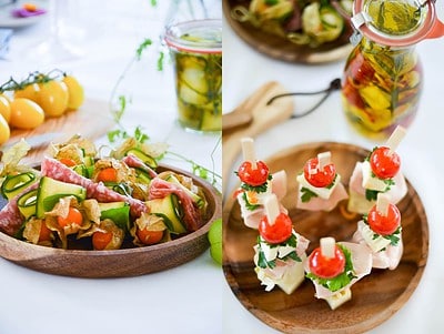 Bunte Antipasti-Sticks von den [Foodistas]