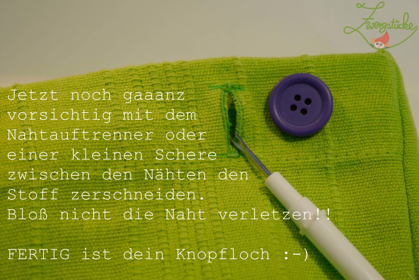 Kissenbezug – Teil 3: Wir nähen Knopflöcher mit der Maschine
