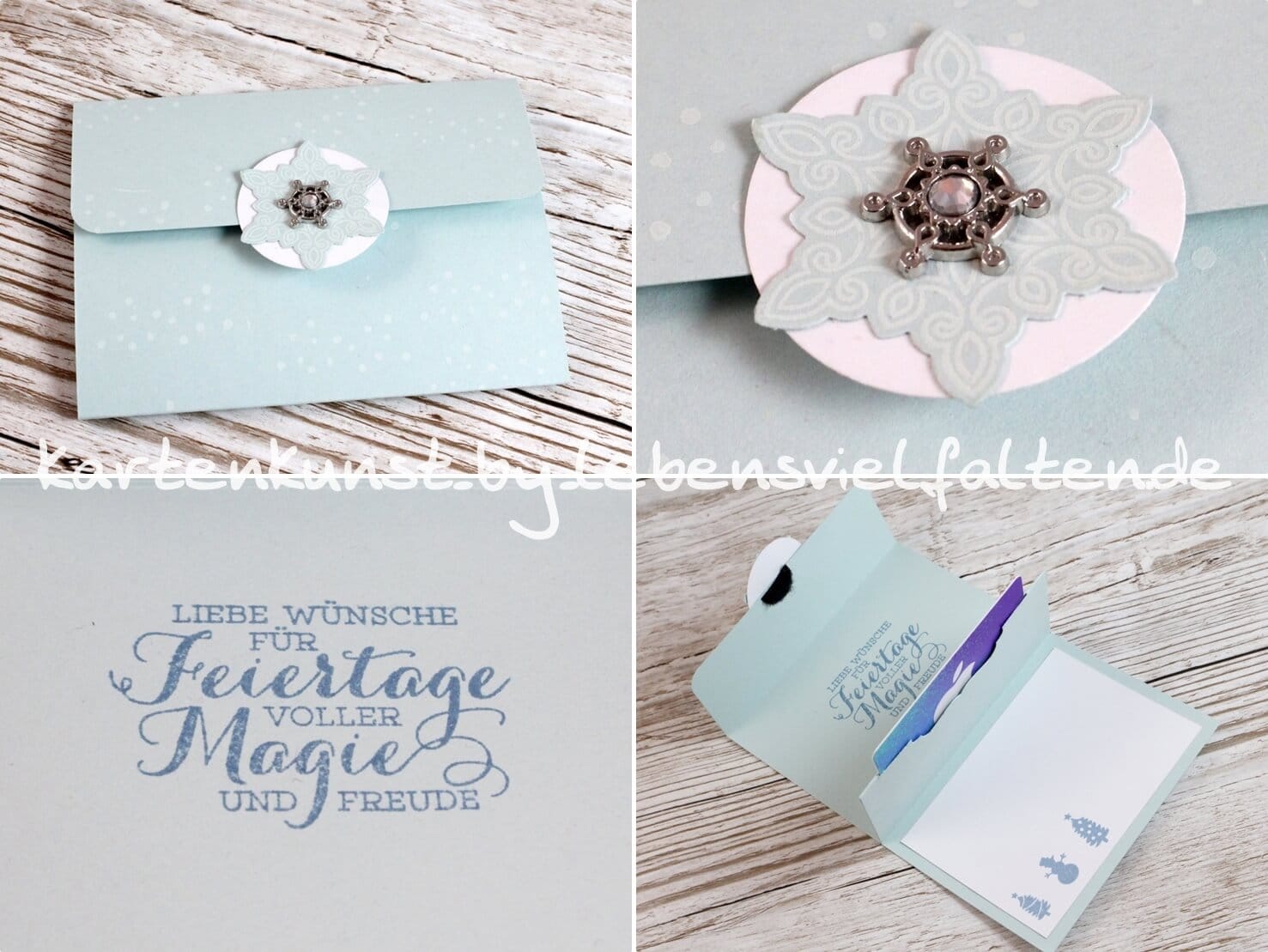 Winterliche Karte mit Gutschein – Halter zum Thema Stampin‘ Up! Herbst- / Winterkatalog 2015