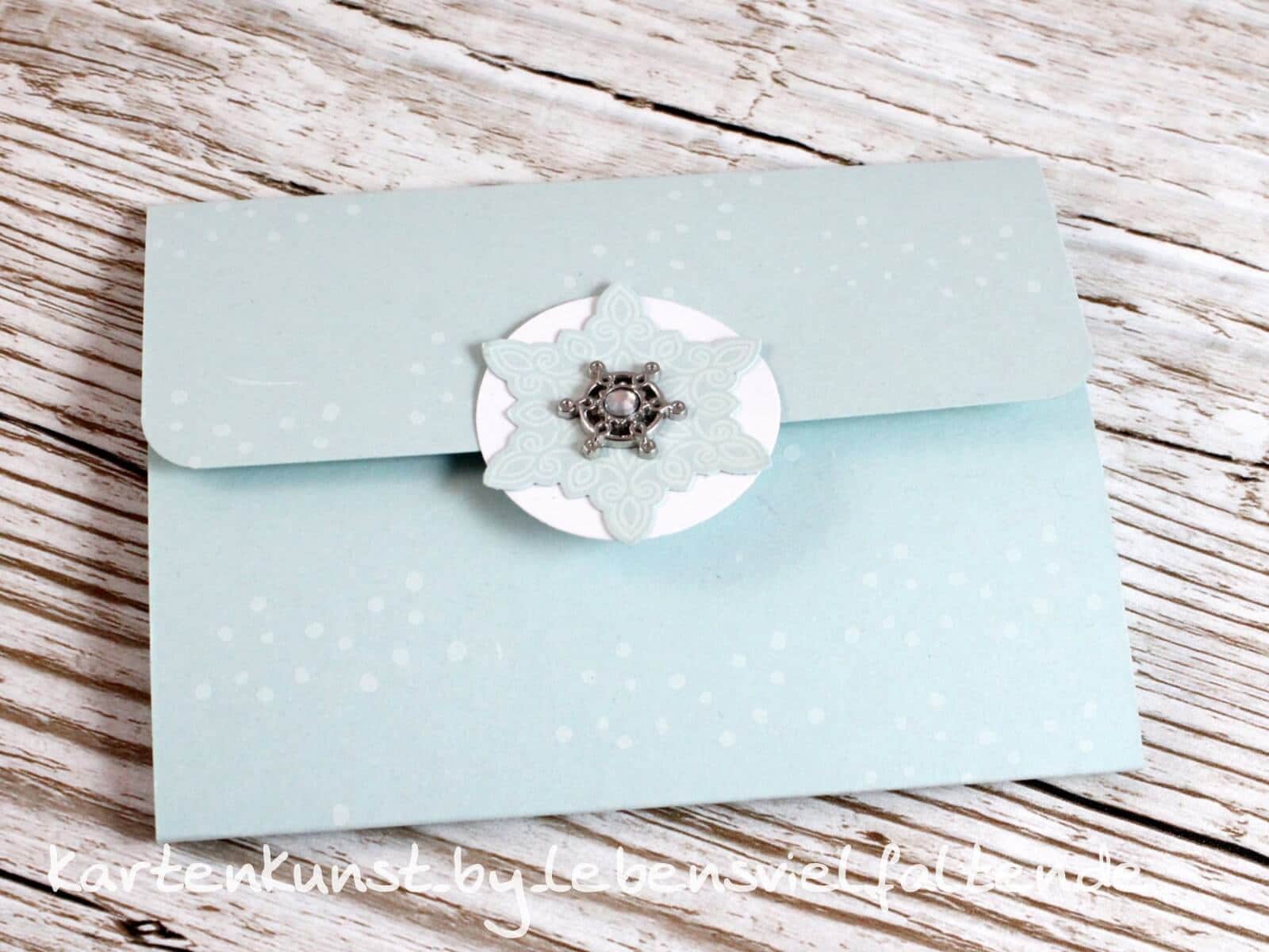 Winterliche Karte mit Gutschein – Halter zum Thema Stampin‘ Up! Herbst- / Winterkatalog 2015