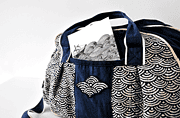 Kugeltasche und Portemonnaie aus japanischen Stoffen