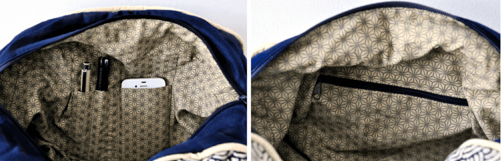 Kugeltasche und Portemonnaie aus japanischen Stoffen