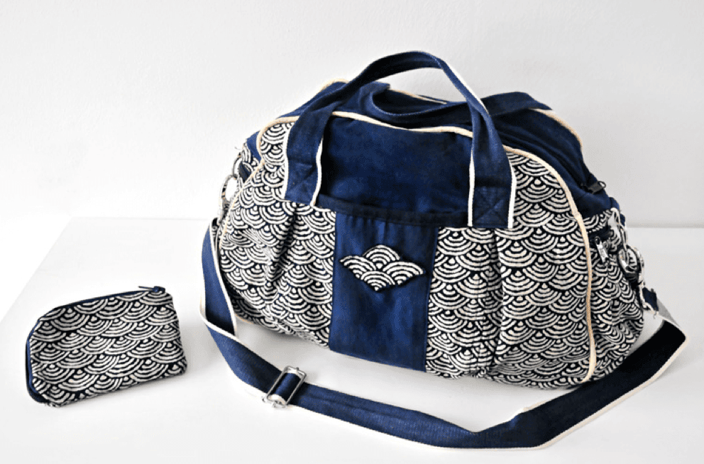 Kugeltasche und Portemonnaie aus japanischen Stoffen
