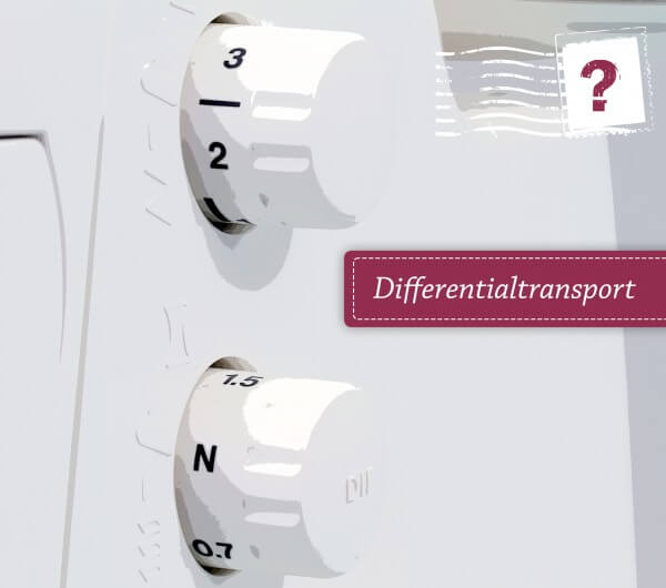 Differentialtransport bei Nähmaschinen