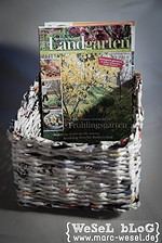 Zeitungsständer / Korb aus Papier – Upcycling