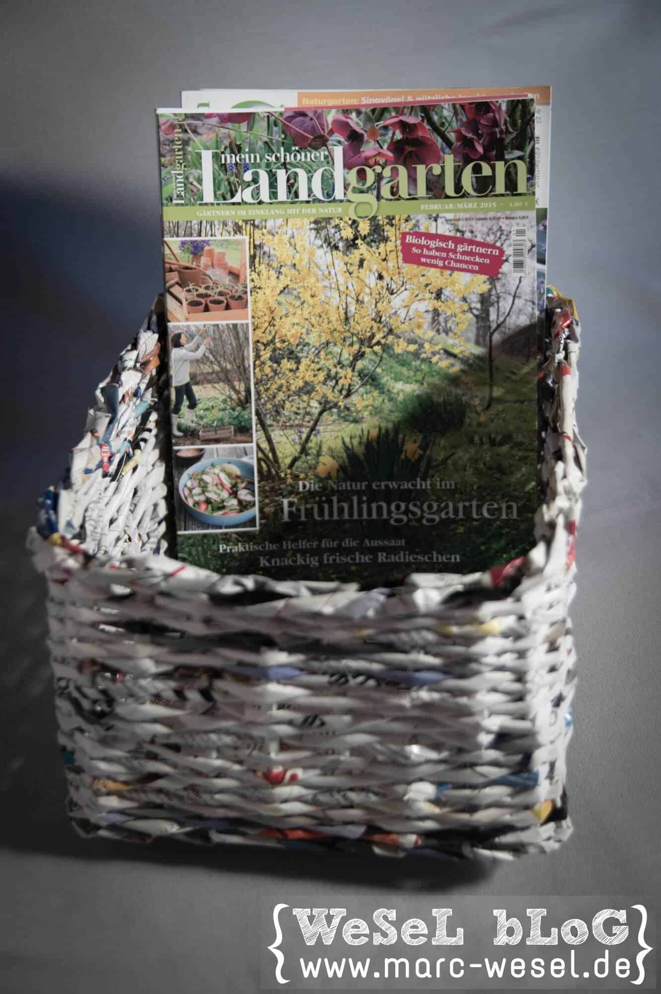 Zeitungsständer / Korb aus Papier – Upcycling