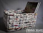 Zeitungsständer / Korb aus Papier – Upcycling