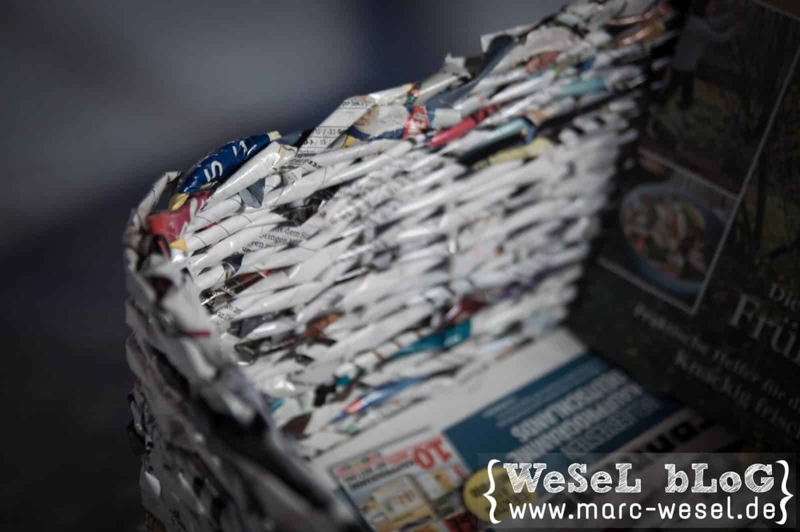 Zeitungsständer / Korb aus Papier – Upcycling