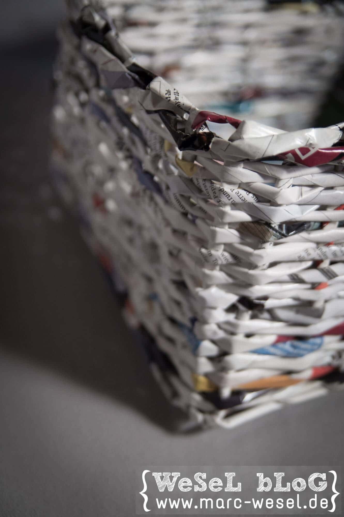 Zeitungsständer / Korb aus Papier – Upcycling