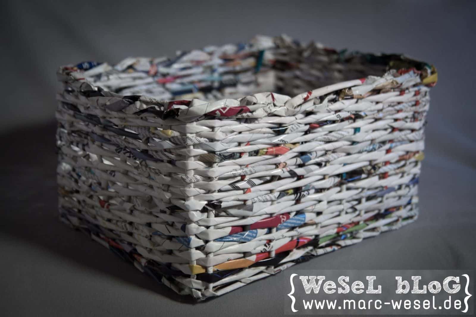 Zeitungsständer / Korb aus Papier – Upcycling