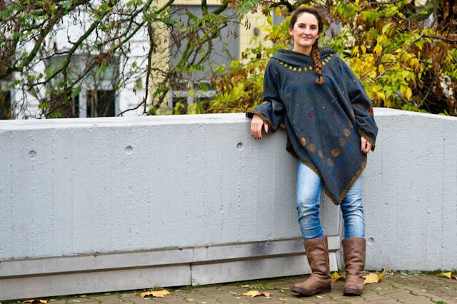Anleitung – Poncho mit Kapuze nähen