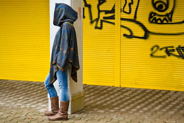 Anleitung – Poncho mit Kapuze nähen
