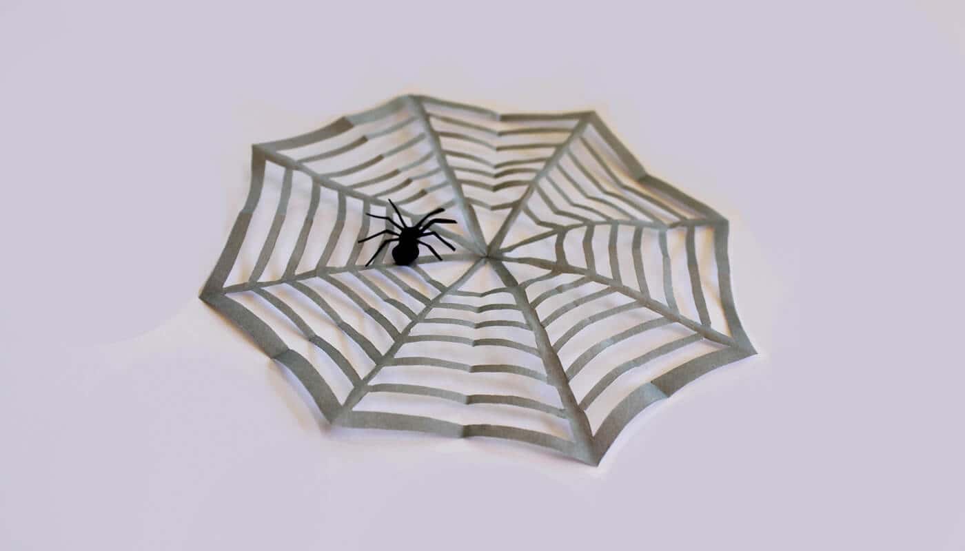 15-Minuten Halloween Dekoration: Spinnennetz mit Spinne