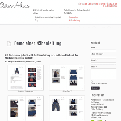 Demo einer Nähanleitung - patternforkids