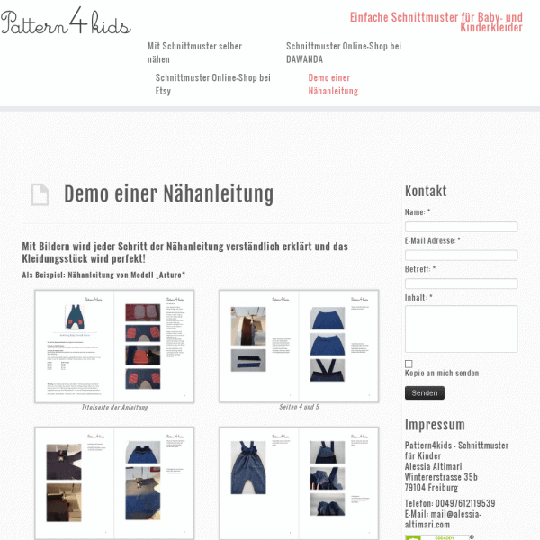 Demo einer Nähanleitung – patternforkids