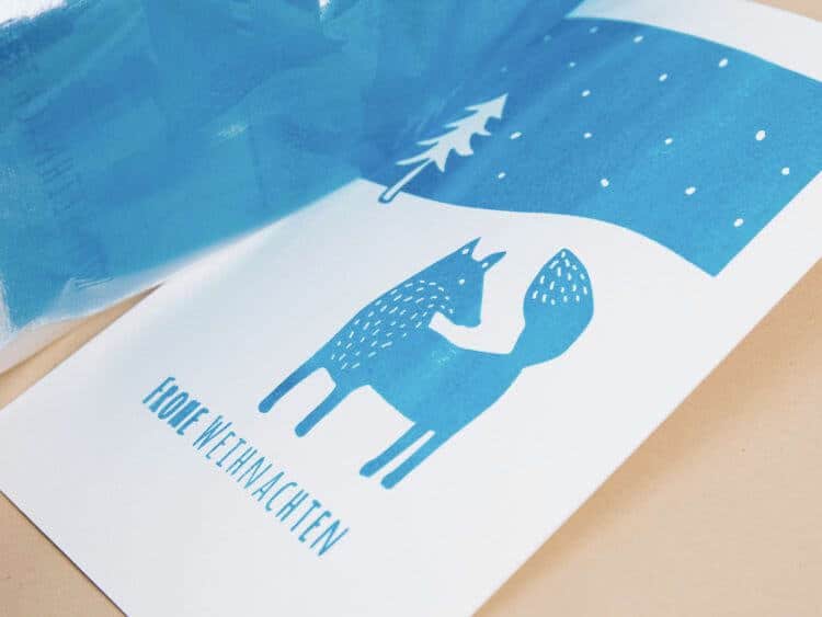 Tolle Weihnachtskarte mit Schablonendruck gestalten