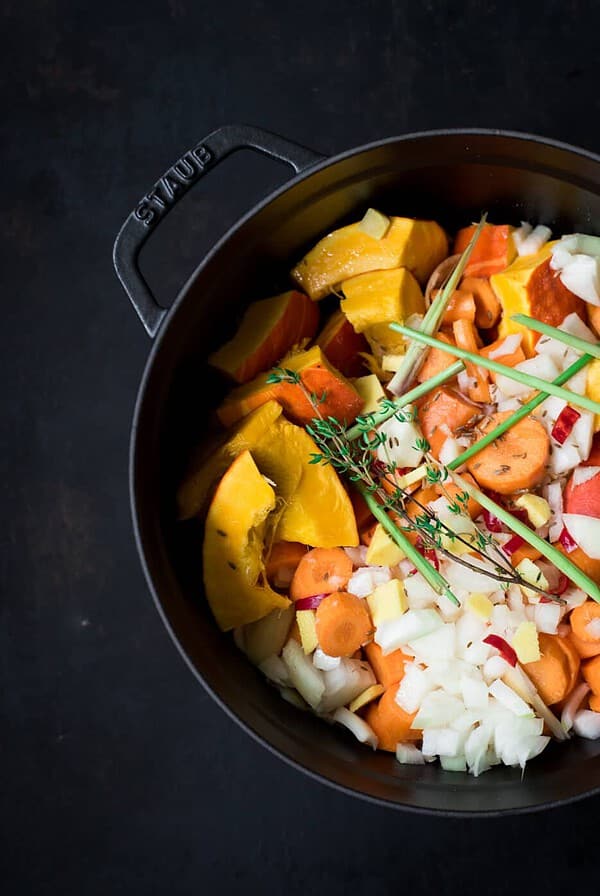 Kürbiscremesuppe aus dem Ofen