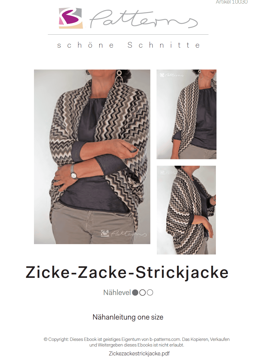 Zicke-Zacke-Strickjacke ganz schnell genäht