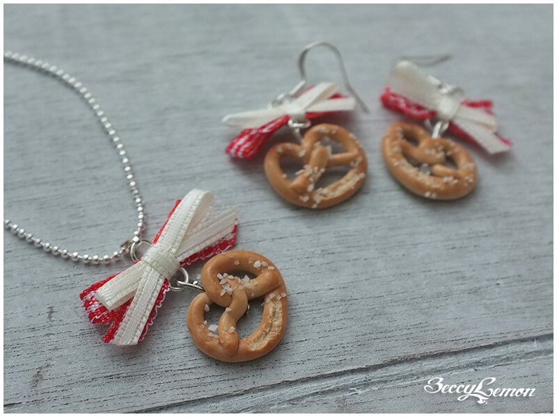 Brezeln aus Fimo – Oktoberfestschmuck