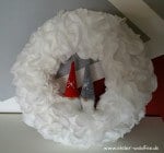 Weihnachtskranz aus Wattepads