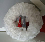 Weihnachtskranz aus Wattepads
